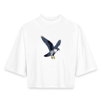 Wanderfalke Falke Greifvogel Falkner - Boxy Frauen Recyceltes 1/2 Sleeved T-Shirt by Stanley/Stella - Weiß - Vorne - AI Model Female 172 dark (172cm)