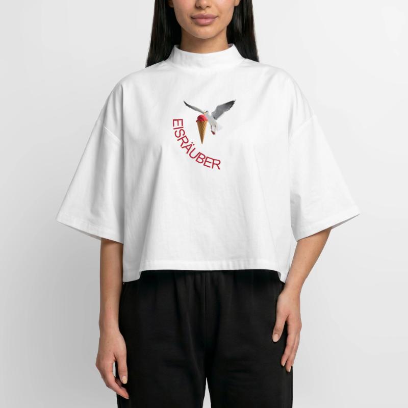 Möwe mit Eiscreme Eisräuber Boxy Women's Recycled 1/2 Sleeved T-Shirt by Stanley/Stella