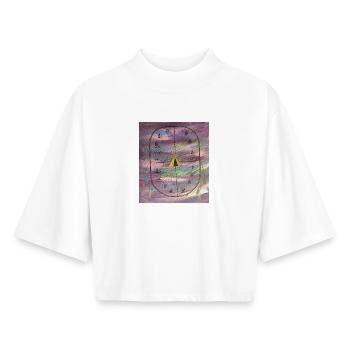 Tambour de cérémonie - T-shirt femme coupe boxy recyclé manches mi-longues Stanley/Stella - blanc - Devant - AI Model Female 172 dark (172cm)