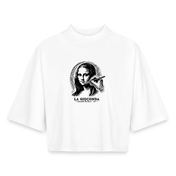 Gioconda - T-shirt femme coupe boxy recyclé manches mi-longues Stanley/Stella - blanc - Devant - AI Model Female 172 dark (172cm)