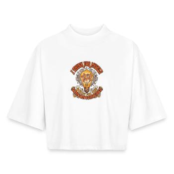 Think For Myself - Boxy Women's Recycled 1/2 Sleeved T-Shirt by Stanley/Stella - white - Front - AI Model Female 172 dark (172cm)