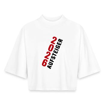 Aufsteiger 2026 Aufstieg - Boxy Frauen Recyceltes 1/2 Sleeved T-Shirt by Stanley/Stella - Weiß - Vorne - AI Model Female 172 dark (172cm)