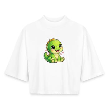 Little Dino Heart Cuddly Toy - Boxy Women's Recycled 1/2 Sleeved T-Shirt by Stanley/Stella - white - Front - AI Model Female 172 dark (172cm)