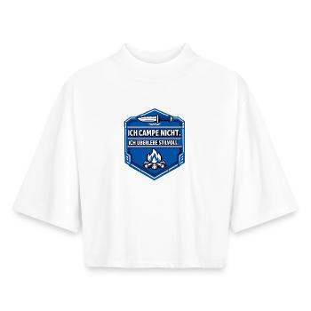 Ich mag halt Camping - Boxy Frauen Recyceltes 1/2 Sleeved T-Shirt by Stanley/Stella - Weiß - Vorne - AI Model Female 172 dark (172cm)