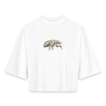 Der Floh - Boxy Frauen Recyceltes 1/2 Sleeved T-Shirt by Stanley/Stella - Weiß - Vorne - AI Model Female 172 dark (172cm)