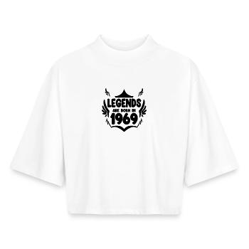 1969 - Born 1969 - Boxy Women's Recycled 1/2 Sleeved T-Shirt by Stanley/Stella - white - Front - AI Model Female 172 dark (172cm)