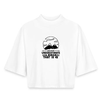 42nd birthday 42 years old gift - Boxy Women's Recycled 1/2 Sleeved T-Shirt by Stanley/Stella - white - Front - AI Model Female 172 dark (172cm)