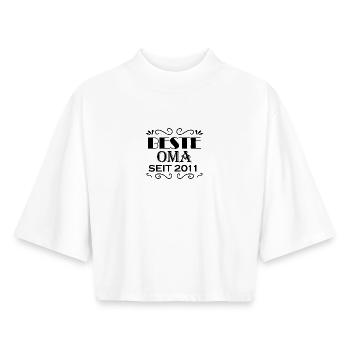 Beste Oma seit 2011 - Oma Geschenk - Boxy Frauen Recyceltes 1/2 Sleeved T-Shirt by Stanley/Stella - Weiß - Vorne - AI Model Female 172 dark (172cm)