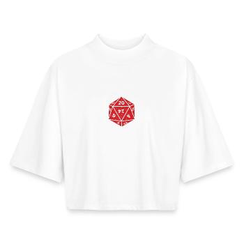Dungeons Dice RPG Dragons C’EST COMME ÇA QUE JE ROULE - T-shirt femme coupe boxy recyclé manches mi-longues Stanley/Stella - blanc - Devant - AI Model Female 172 dark (172cm)