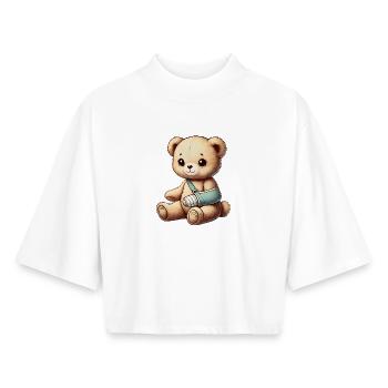 Teddy brings comfort - cuddly toy with a cast arm - Boxy Women's Recycled 1/2 Sleeved T-Shirt by Stanley/Stella - white - Front - AI Model Female 172 dark (172cm)