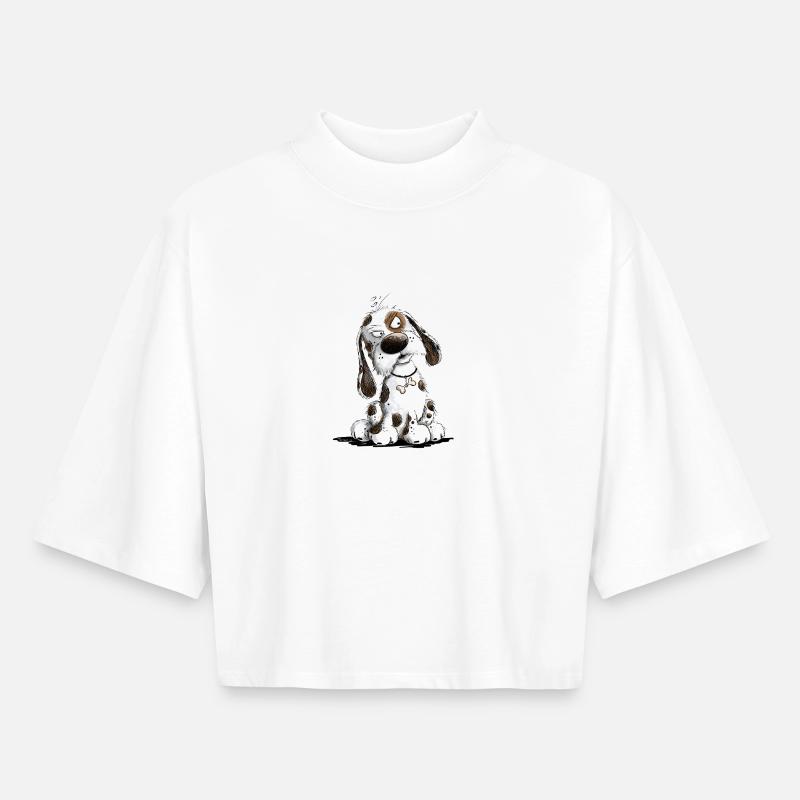 Nope Dog Saying Statement Grumpy - Boxy Women's Recycled 1/2 Sleeved T-Shirt by Stanley/Stella - white