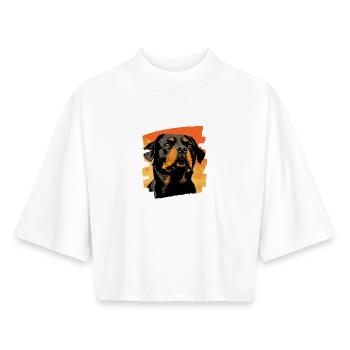 Rottweiler - Boxy Women's Recycled 1/2 Sleeved T-Shirt by Stanley/Stella - white - Front - AI Model Female 172 dark (172cm)