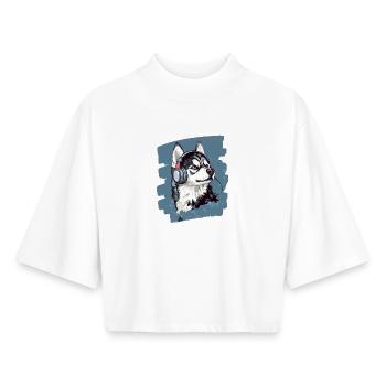 Husky - Boxy Women's Recycled 1/2 Sleeved T-Shirt by Stanley/Stella - white - Front - AI Model Female 172 dark (172cm)