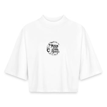 Musik ist die Stimme der Seele Chor Chorsänger - Boxy Frauen Recyceltes 1/2 Sleeved T-Shirt by Stanley/Stella - Weiß - Vorne - AI Model Female 172 dark (172cm)