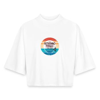 Symbol für Griechenland Urlaubsgarderobe   - Boxy Frauen Recyceltes 1/2 Sleeved T-Shirt by Stanley/Stella - Weiß - Vorne - AI Model Female 172 dark (172cm)