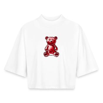 Gummibär Rot - Boxy Frauen Recyceltes 1/2 Sleeved T-Shirt by Stanley/Stella - Weiß - Vorne - AI Model Female 172 dark (172cm)
