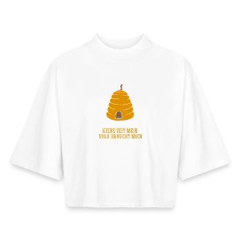 Pas de temps ma colonie a besoin de moi apiculteur - T-shirt femme coupe boxy recyclé manches mi-longues Stanley/Stella - blanc - Devant - AI Model Female 172 dark (172cm)