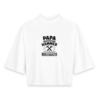 Dad Hammer Vous êtes toute la boîte à outils - T-shirt femme coupe boxy recyclé manches mi-longues Stanley/Stella - blanc - Devant - AI Model Female 172 dark (172cm)