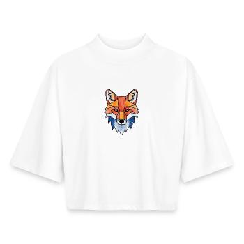 Geometrischer Aquarellfuchs Fuchs Wasserfarben - Boxy Frauen Recyceltes 1/2 Sleeved T-Shirt by Stanley/Stella - Weiß - Vorne - AI Model Female 172 dark (172cm)