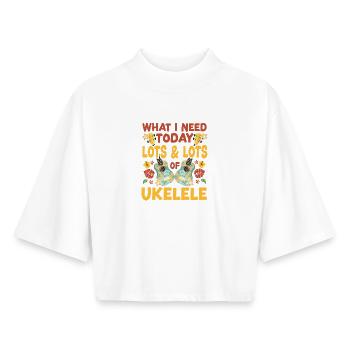 Hawaiian Ukulele Uke What I Need - Boxy Women's Recycled 1/2 Sleeved T-Shirt by Stanley/Stella - white - Front - AI Model Female 172 dark (172cm)
