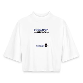 Einweihung Hausbau Haus Wohnung Einzug Richtfest - Boxy Frauen Recyceltes 1/2 Sleeved T-Shirt by Stanley/Stella - Weiß - Vorne - AI Model Female 172 dark (172cm)