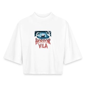 Horror Vila Haunted House Nocturnal Forest Creepy - Boxy Women's Recycled 1/2 Sleeved T-Shirt by Stanley/Stella - white - Front - AI Model Female 172 dark (172cm)