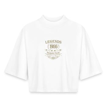 Anniversaire des Légendes 1966 Design rétro vintage - T-shirt femme coupe boxy recyclé manches mi-longues Stanley/Stella - blanc - Devant - AI Model Female 172 dark (172cm)