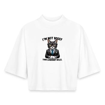 Katzenchef mit Leadership-Skills - Boxy Women's Recycled 1/2 Sleeved T-Shirt by Stanley/Stella - white - Front - AI Model Female 172 dark (172cm)