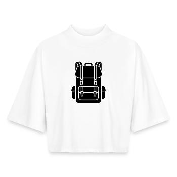 Hiking Backpack Trekking Gear - Boxy Women's Recycled 1/2 Sleeved T-Shirt by Stanley/Stella - white - Front - AI Model Female 172 dark (172cm)