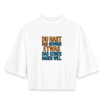Tu as ce quelque chose que personne ne veut - T-shirt femme coupe boxy recyclé manches mi-longues Stanley/Stella - blanc - Devant - AI Model Female 172 dark (172cm)
