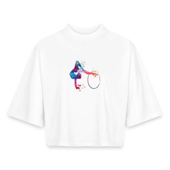 Gymnastics Hoops Rhythmic Gymnastics - Boxy Women's Recycled 1/2 Sleeved T-Shirt by Stanley/Stella - white - Front - AI Model Female 172 dark (172cm)