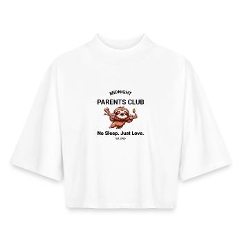 Eltern Shirt Midnight Parents Club - Boxy Frauen Recyceltes 1/2 Sleeved T-Shirt by Stanley/Stella - Weiß - Vorne - AI Model Female 172 dark (172cm)