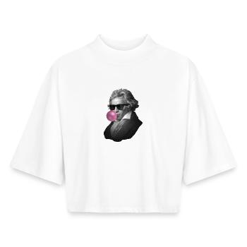 Genie with bubblegum and sunglasses - Boxy Women's Recycled 1/2 Sleeved T-Shirt by Stanley/Stella - white - Front - AI Model Female 172 dark (172cm)