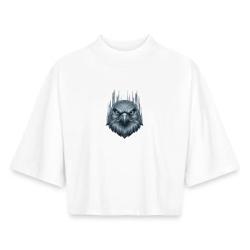 Icy Storm Eagle Head - Boxy Women's Recycled 1/2 Sleeved T-Shirt by Stanley/Stella - white - Front - AI Model Female 172 dark (172cm)