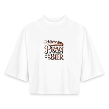 Ich Liebe Prag Für Seine Magie Nicht Nur Das Bier - Boxy Frauen Recyceltes 1/2 Sleeved T-Shirt by Stanley/Stella - Weiß - Vorne - AI Model Female 172 dark (172cm)
