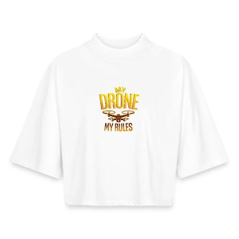 Drone my rules drone pilot - Boxy Women's Recycled 1/2 Sleeved T-Shirt by Stanley/Stella - white - Front - AI Model Female 172 dark (172cm)