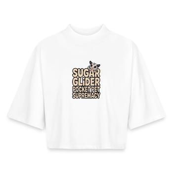 Sugar Glider Mom Exotischer Haustierliebhaber - Boxy Frauen Recyceltes 1/2 Sleeved T-Shirt by Stanley/Stella - Weiß - Vorne - AI Model Female 172 dark (172cm)