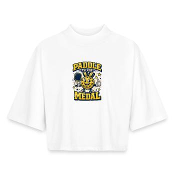 On course for a medal | Pickleball Tournament Humor - Boxy Women's Recycled 1/2 Sleeved T-Shirt by Stanley/Stella - white - Front - AI Model Female 172 dark (172cm)