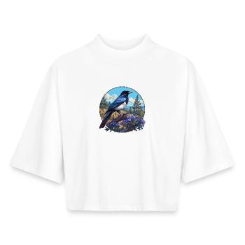 Elstern Elster - Boxy Frauen Recyceltes 1/2 Sleeved T-Shirt by Stanley/Stella - Weiß - Vorne - AI Model Female 172 dark (172cm)
