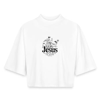 He Restores My Soul Jesus - Boxy Women's Recycled 1/2 Sleeved T-Shirt by Stanley/Stella - white - Front - AI Model Female 172 dark (172cm)