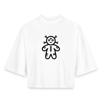 Voodoo Doll - Boxy Women's Recycled 1/2 Sleeved T-Shirt by Stanley/Stella - white - Front - AI Model Female 172 dark (172cm)