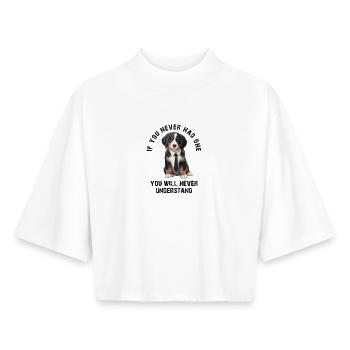 Berner Sennenhund - Boxy Frauen Recyceltes 1/2 Sleeved T-Shirt by Stanley/Stella - Weiß - Vorne - AI Model Female 172 dark (172cm)