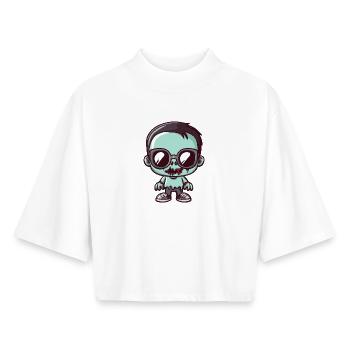 Zombie style illustration - Boxy Women's Recycled 1/2 Sleeved T-Shirt by Stanley/Stella - white - Front - AI Model Female 172 dark (172cm)
