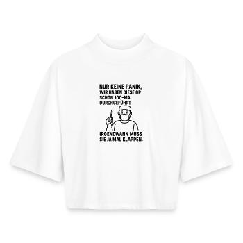 Operation Motivation  - Boxy Frauen Recyceltes 1/2 Sleeved T-Shirt by Stanley/Stella - Weiß - Vorne - AI Model Female 172 dark (172cm)