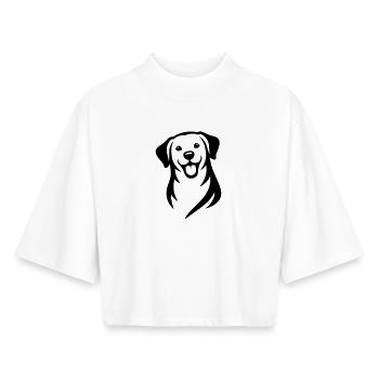 Dog - Boxy Women's Recycled 1/2 Sleeved T-Shirt by Stanley/Stella - white - Front - AI Model Female 172 dark (172cm)