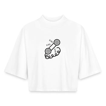Ring Ring Ring - Boxy Women's Recycled 1/2 Sleeved T-Shirt by Stanley/Stella - white - Front - AI Model Female 172 dark (172cm)