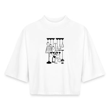 Logo für Haus oder Stimmungslicht Lampen Shop - Boxy Frauen Recyceltes 1/2 Sleeved T-Shirt by Stanley/Stella - Weiß - Vorne - AI Model Female 172 dark (172cm)