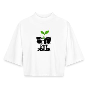 Gärtnerhumor: Das Pflanzenangebot - Boxy Frauen Recyceltes 1/2 Sleeved T-Shirt by Stanley/Stella - Weiß - Vorne - AI Model Female 172 dark (172cm)