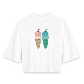 Eisvariationen 2 fach - Boxy Frauen Recyceltes 1/2 Sleeved T-Shirt by Stanley/Stella - Weiß - Vorne - AI Model Female 172 dark (172cm)