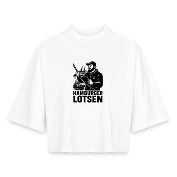 Pilotes du port de Hambourg - T-shirt femme coupe boxy recyclé manches mi-longues Stanley/Stella - blanc - Devant - AI Model Female 172 dark (172cm)